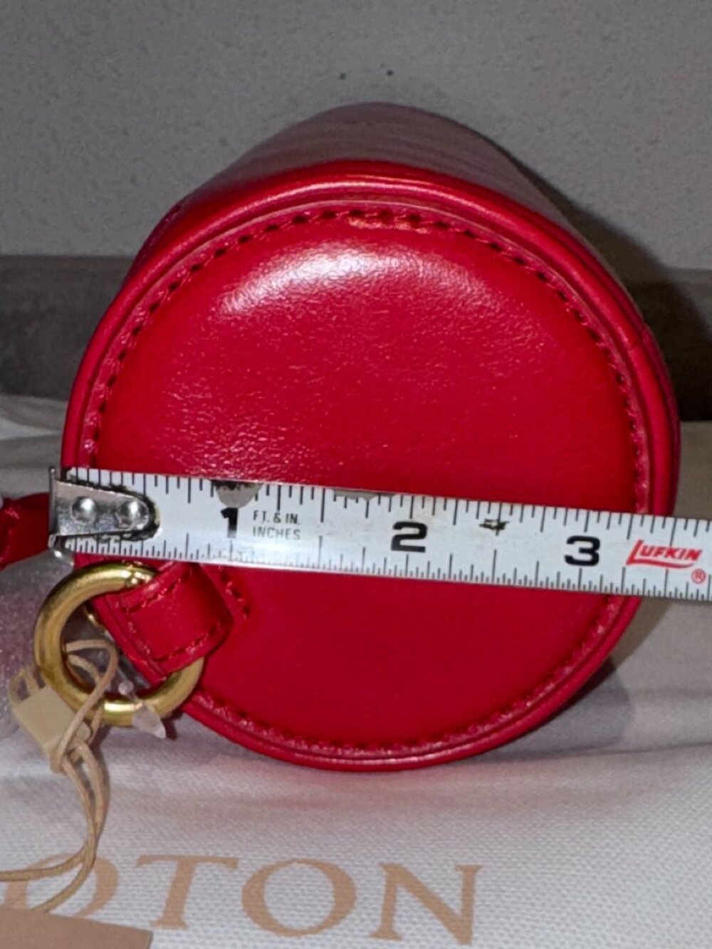 Oroton Market Red Leather Romy Barrel Bag - Picture 8 of 10